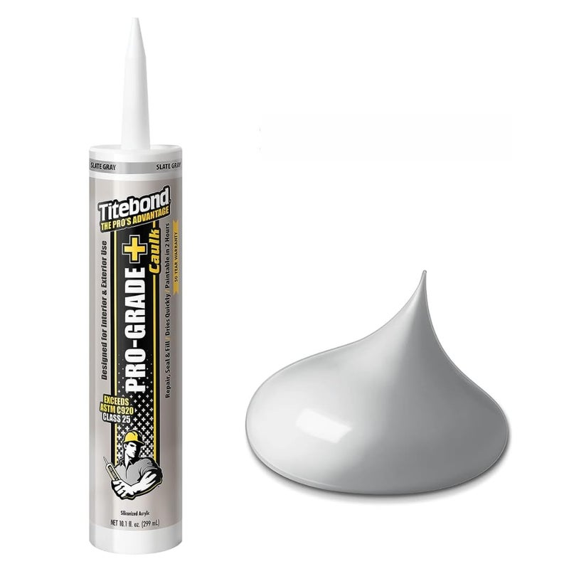 Titebond 10.1 Oz. Pro-Grade Plus Siliconized Acrylic Water-Based Caulk - Slate Gray - Image 1